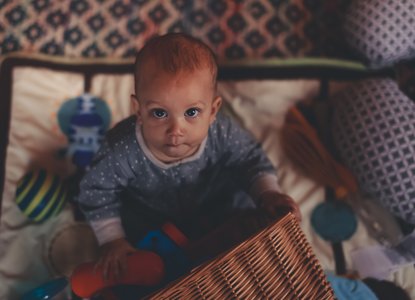 baby with basket