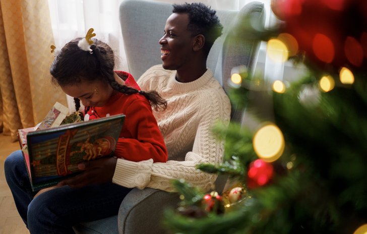 Reading Together at christmas