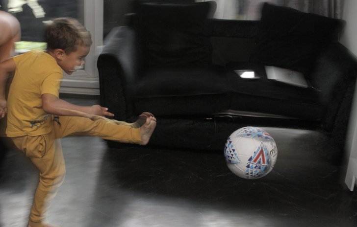 Playing football hobbies