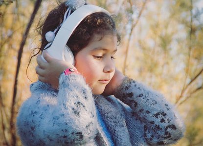 Child with headphones