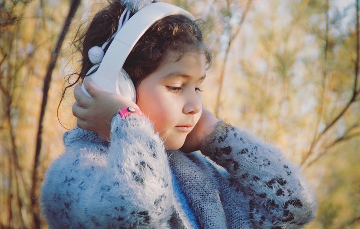 Child with headphones