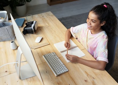 Girl at computer
