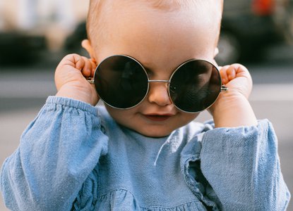 child in sunglasses