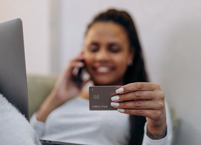 Young woman credit card
